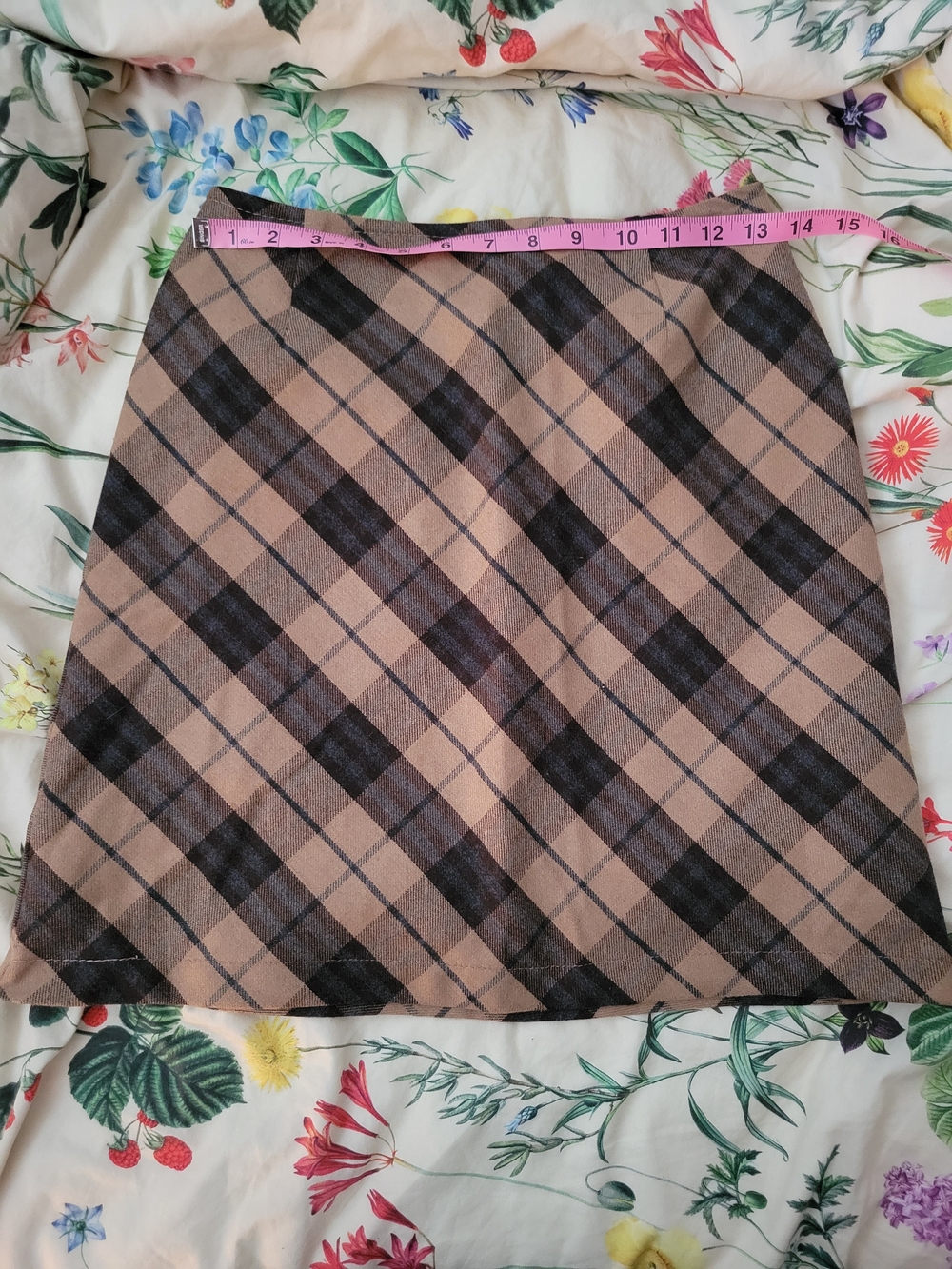 Pierre Cardin Brown and Black Plaid Mini Skirt